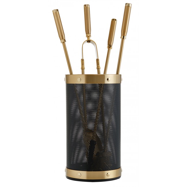 Ζωγομετάλ σετ εργαλείων τζακιού σε κουβά K16-1200 όρο ματ - μαύρο