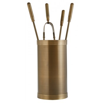 Ζωγομετάλ σετ εργαλείων τζακιού σε κουβά K10-1205 μπρονζέ