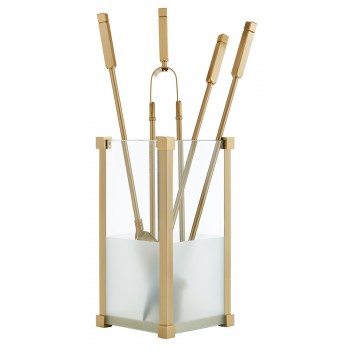 Ζωγομετάλ σετ εργαλείων τζακιού σε κουβά K20-1215 όρο ματ