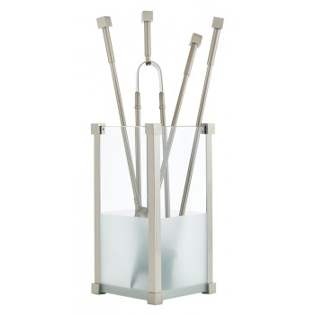 Ζωγομετάλ σετ εργαλείων τζακιού σε κουβά K20-1220 νίκελ ματ