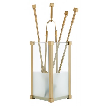 Ζωγομετάλ σετ εργαλείων τζακιού σε κουβά K20-1220 όρο ματ