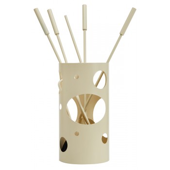 Ζωγομετάλ σετ εργαλείων τζακιού σε κουβά K30-1230 ιβουάρ