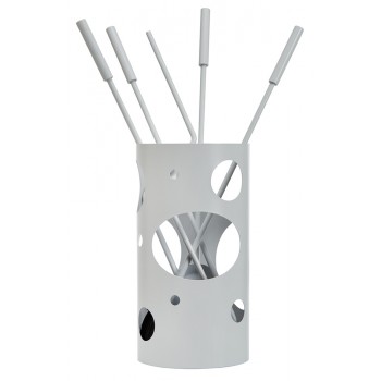 Ζωγομετάλ σετ εργαλείων τζακιού σε κουβά K30-1230 λευκό πάγου