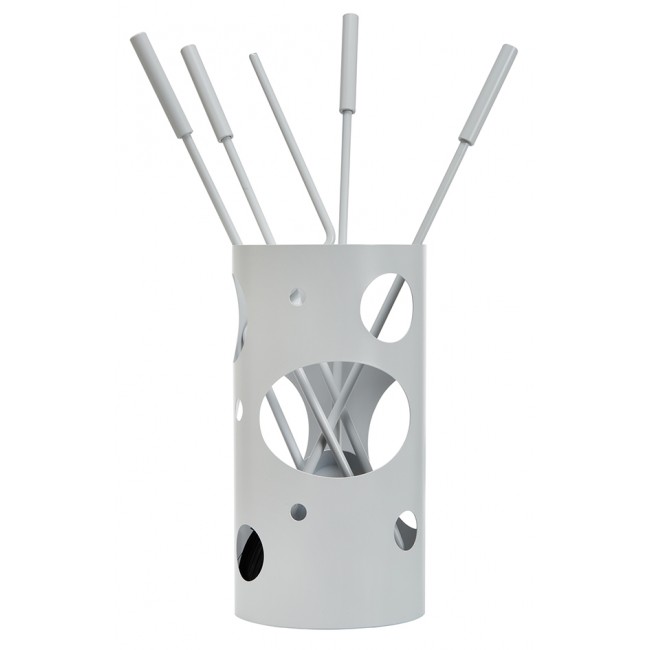 Ζωγομετάλ σετ εργαλείων τζακιού σε κουβά K30-1230 λευκό πάγου