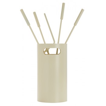 Ζωγομετάλ σετ εργαλείων τζακιού σε κουβά K32-1230 ιβουάρ