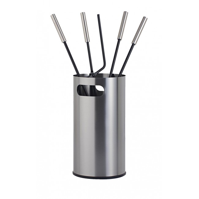 Ζωγομετάλ σετ εργαλείων τζακιού σε κουβά K32-1230 ανοξείδωτο ματ