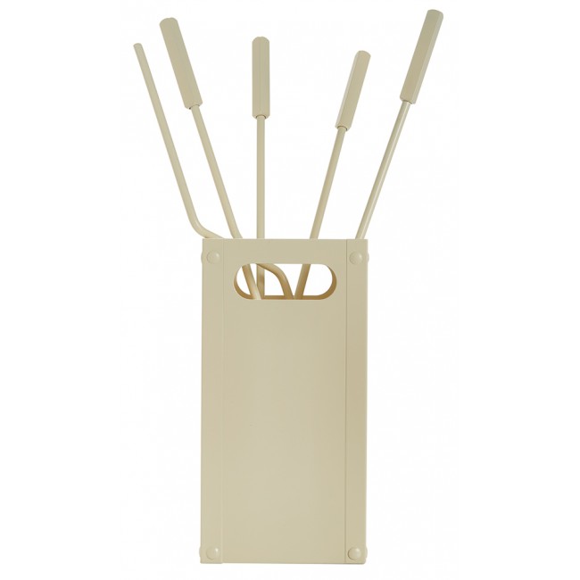 Ζωγομετάλ σετ εργαλείων τζακιού σε κουβά K34-1235 ιβουάρ