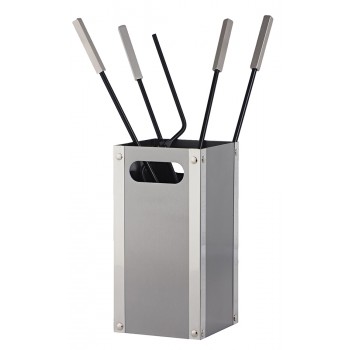 Ζωγομετάλ σετ εργαλείων τζακιού σε κουβά K34-1235 ανοξείδωτο ματ