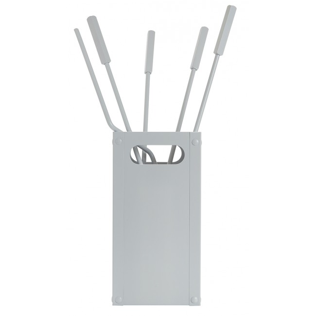 Ζωγομετάλ σετ εργαλείων τζακιού σε κουβά K34-1235 λευκό πάγου