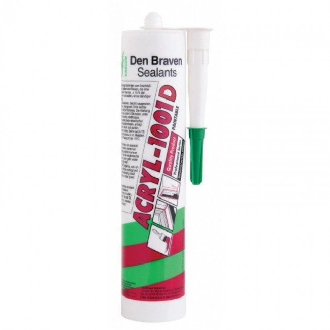 Den Braven βαφόμενο ακρυλικό σφραγιστικό Acryl-1001 D 280 ml λευκό 