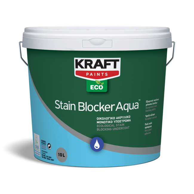 Eco Stain Blocker Aqua λευκό μονωτικό υπόστρωμα σε συσκευασίες 1 lt, 3 lt & 10 lt