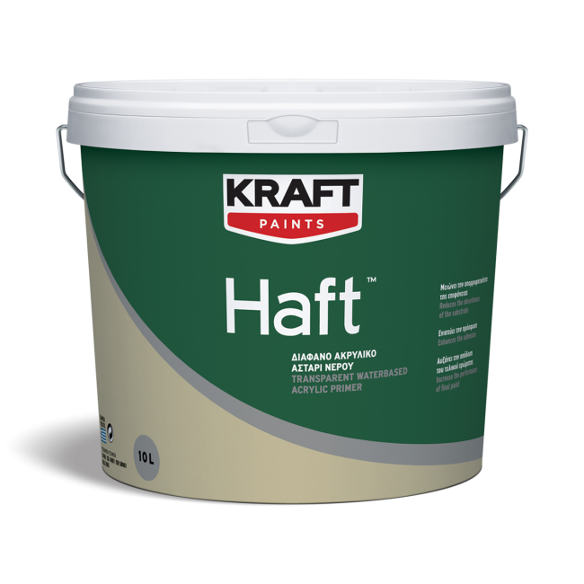 Haft ακρυλικό διαφανές αστάρι νερού σε 3 συσκευασίες | 0.75 lt - 3 lt & 10 lt