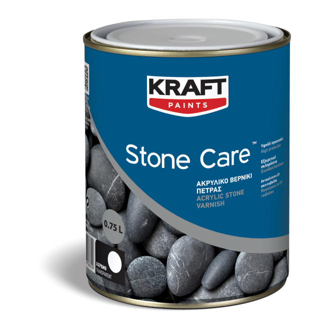 Stone Care ακρυλικό βερνίκι πέτρας διαλύτου άχρωμο 0.75 lt & 2.5 lt