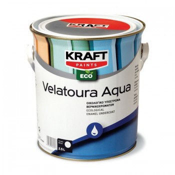 Velatoura Aqua βαφόμενο λευκό οικολογικό υπόστρωμα βερνικοχρωμάτων σε δύο συσκευασίες | 0.75 lt & 2.5 lt