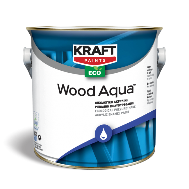 Wood Aqua λευκή οικολογική ακρυλική ριπολίνη νερού σε δύο συσκευασίες | 0.75 lt & 2.5 lt