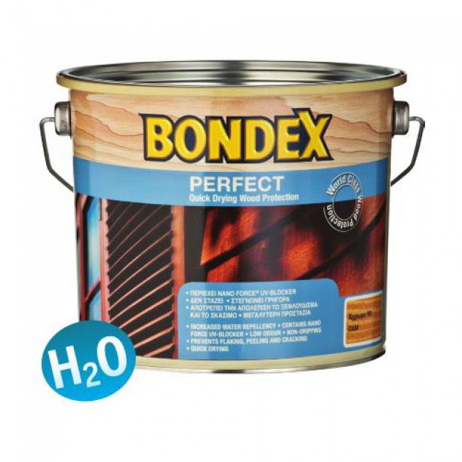 Bondex Perfect υδατοδιαλυτό βερνίκι εμποτισμού σε 9 αποχρώσεις 0.75 lt & 2.5 lt