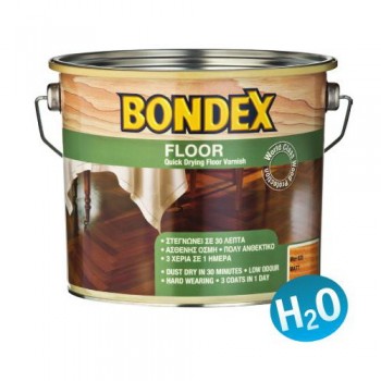 Bondex Floor υδατοδιαλυτό βερνίκι δαπέδου γυαλιστερό 0.75 lt & 2.5 lt