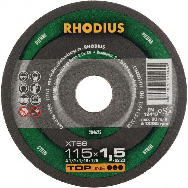 Rhodius τροχός κοπής XT66 115 mm x 1,5 για πέτρα