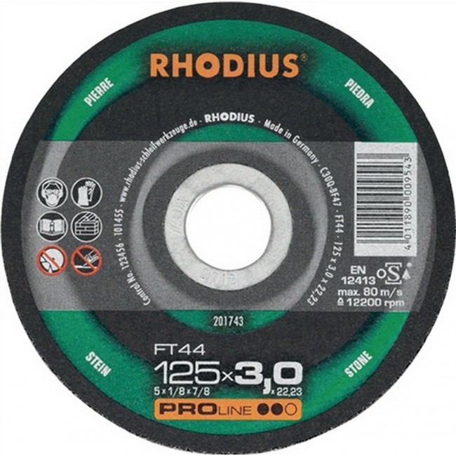 Rhodius τροχός κοπής FT44 125 mm x 3,0 για πέτρα