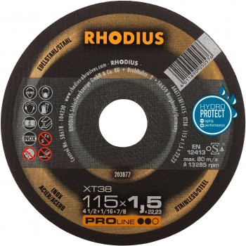 Rhodius τροχός κοπής XT38 115 mm x 1,5 για inox & σίδηρο