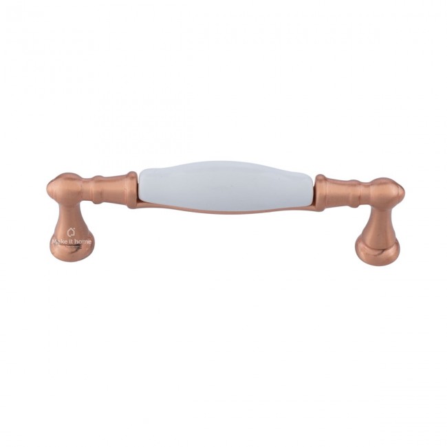 Convex λαβή 699 σε δύο μεγέθη 96 mm & 128 mm χαλκός ματ - λευκό