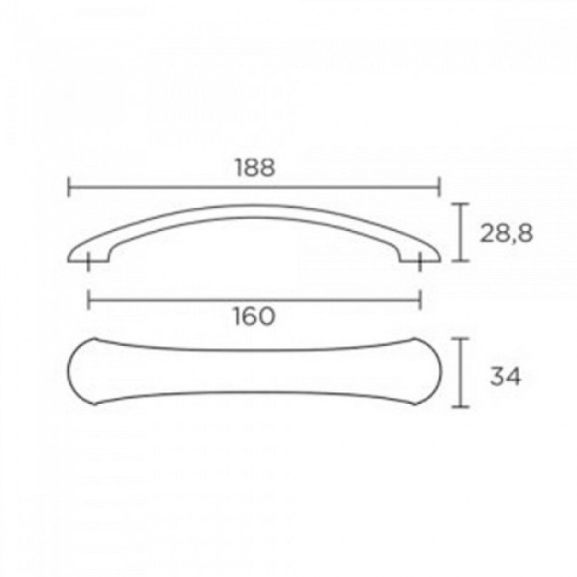 Convex λαβή 441 160 mm όρο ματ