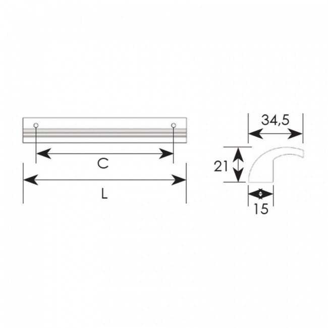 Zogometal λαβή 65 σε 7 μεγέθη νίκελ ματ
