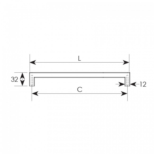 Zogometal λαβή 79 σε 5 μεγέθη μαύρο ματ