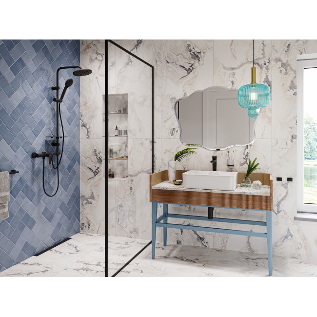 Ferro κολώνα ντους Rondo Lux με σπιράλ και τηλέφωνο μαύρη