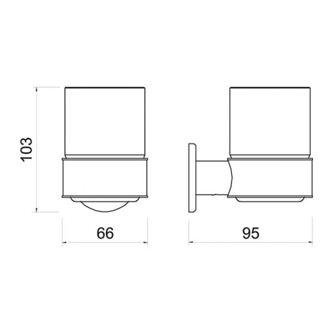 Ferro επιτοίχια ποτηροθήκη Smile gun metal