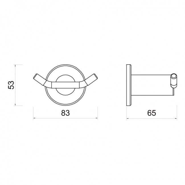 Ferro κρεμάστρα μπάνιου με διπλό άγκιστρο Smile gun metal