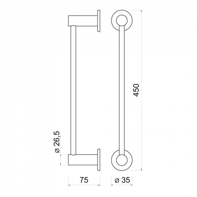 Ferro πετσετοθήκη Smile χρωμέ 45 εκ.
