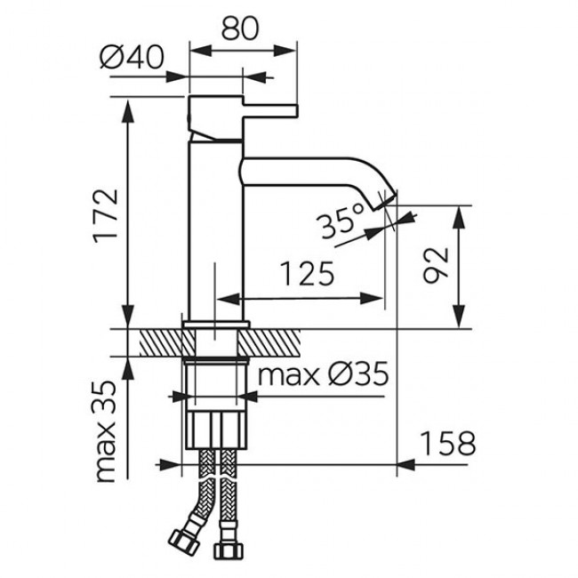 Ferro βρύση νιπτήρα BCK2 Ciriculus χρωμέ