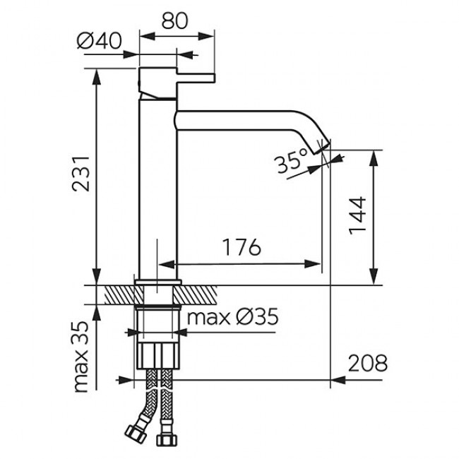 Ferro βρύση για επικαθήμενο νιπτήρα BCK2MLBG Ciriculus brushed gold