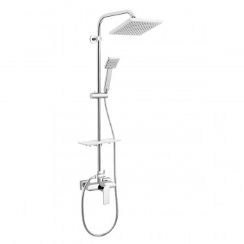 Ferro κολώνα ντους Algeo Square με βρύση, σπιράλ και τηλέφωνο χρωμέ