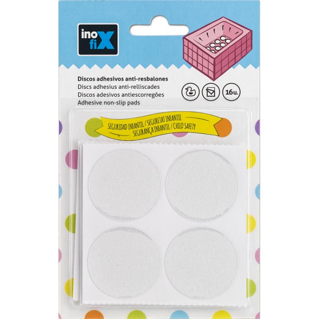 Inofix αντιολισθητικά πατάκια μπάνιου σετ 16 τεμαχίων λευκό