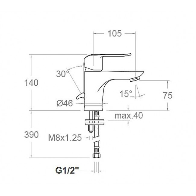 Ramon Soler βρύση νιπτήρος 6401 Ypsilon plus χρωμέ 