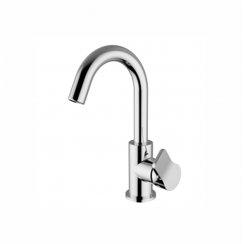 Zipponi βρύση νιπτήρα με ψηλό ρουξούνι GF563 Green με αυτόματη βαλβίδα χρωμέ