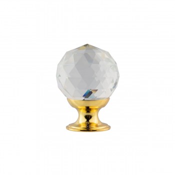 Πομολάκι Perfect 32-00-18 Φ30 κρυστάλινο με επίχρυση βάση