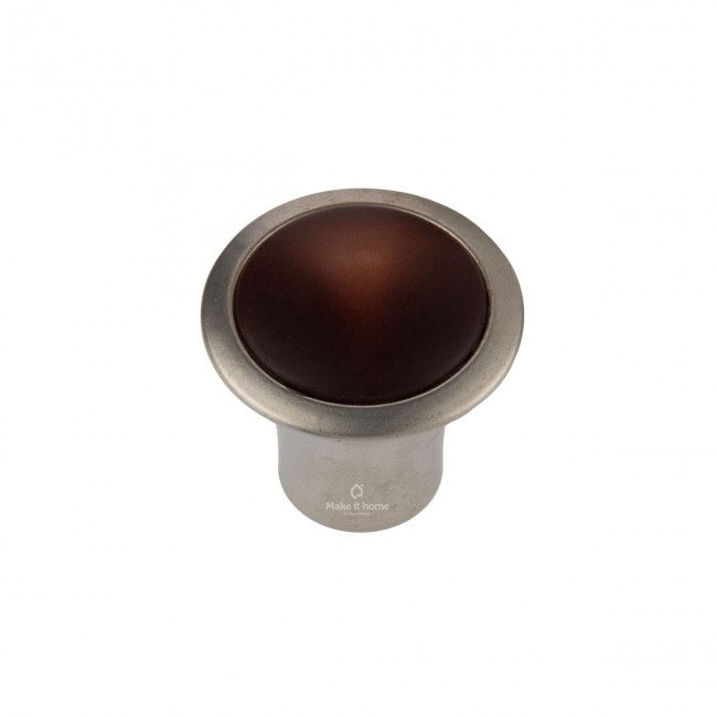 Πομολάκι Βrisant 195 Φ26 νίκελ ματ με καφέ τάπα