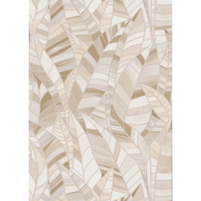 Erismann Elle Decoration 4 ταπετσαρία τοίχου 10446-02 απομίμηση βιτρώ / φύλλα μπεζ
