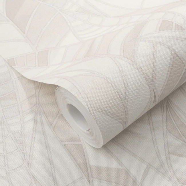 Erismann Elle Decoration 4 ταπετσαρία τοίχου 10446-14 απομίμηση βιτρώ / φύλλα κρεμ