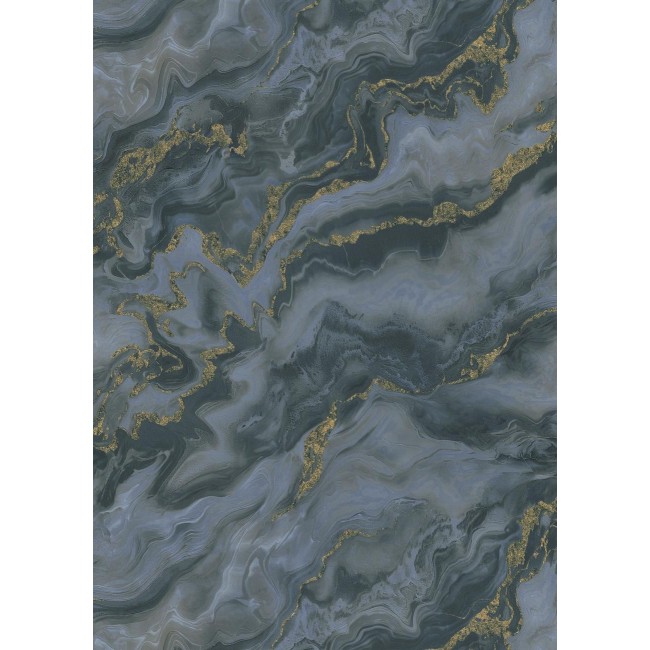 Erismann Elle Decoration 4 ταπετσαρία τοίχου 10447-08 απομίμηση μάρμαρου μπλε - χρυσό