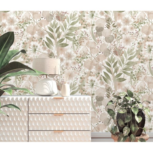 Erismann Secret Garden ταπετσαρία τοίχου 10506-05 φλοράλ λευκό και ροζ