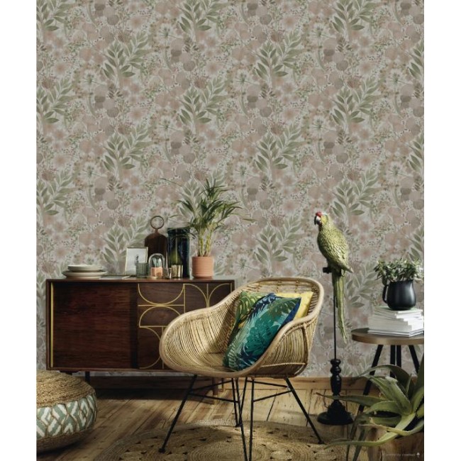 Erismann Secret Garden ταπετσαρία τοίχου 10506-05 φλοράλ λευκό και ροζ