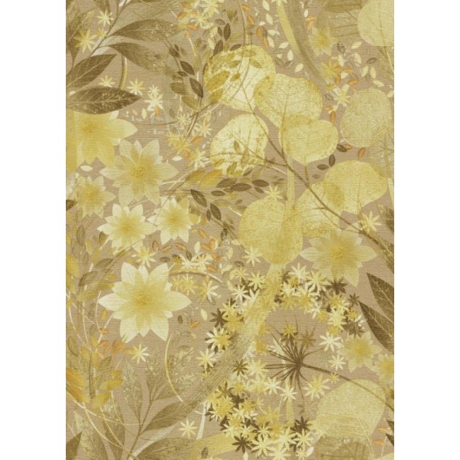 Erismann Secret Garden ταπετσαρία τοίχου 10506-20 φλοράλ καφέ και κίτρινο