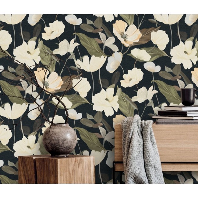 Erismann Secret Garden ταπετσαρία τοίχου 10508-15 φλοράλ μαύρο