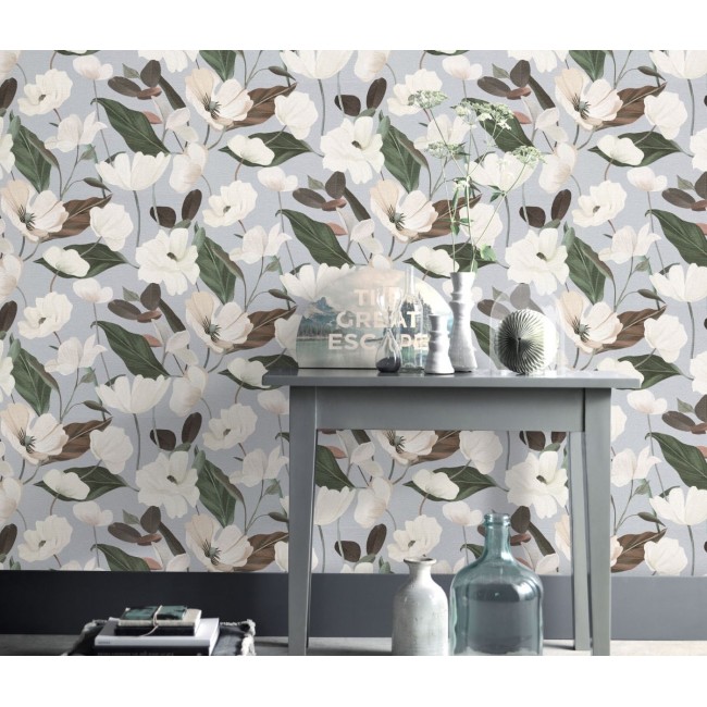 Erismann Secret Garden ταπετσαρία τοίχου 10508-31 φλοράλ γκρι-μωβ