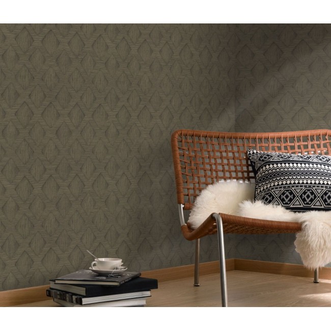 Erismann Secret Garden ταπετσαρία τοίχου 10509-36 γεωμετρικό μοτίβο λαδί