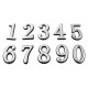 Oem mini αυτοκόλλητος αριθμός οικίας Νο 3 χρώμιο